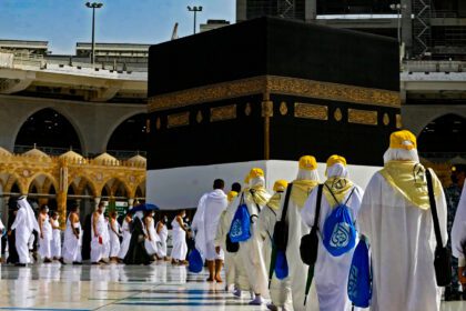 Hajj is the sacred pilgrimage performed by Muslims at the holy mosque of Masjid al-Haram in Makkah, Saudi Arabia.