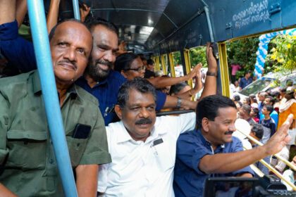 Transport Minister Antony Raju And Ranni MLA Pramod Narayan Travelling in KSTRC Bus